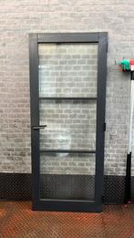 Binnendeur staal look deur met kozijn zwart, Doe-het-zelf en Verbouw, Ophalen, Zo goed als nieuw, Binnendeur, 200 tot 215 cm