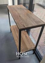 Nieuwe side table op maat gemaakt met eiken hout poedercoat, Huis en Inrichting, Tafels | Sidetables, 50 tot 100 cm, Nieuw, Eikenhout