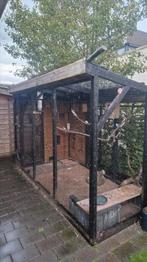 Voliere met geisoleerd nachthok 360x150x225, Dieren en Toebehoren, Vogels | Hokken en Kooien, Ophalen, Gebruikt, Hout, Volière