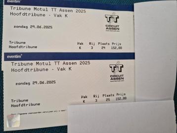 MotoGP TT Assen 2 hoofdtribune kaarten zondag vak K rij 3 beschikbaar voor biedingen