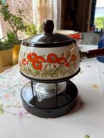 Retro fondueset uit de jaren 70 – met borden en vorken, Ophalen of Verzenden, Zo goed als nieuw, Brander