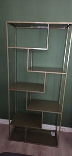 Goudkleurige vakkenkast metaal, Huis en Inrichting, Kasten | Stellingkasten, Ophalen, Gebruikt