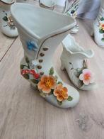 Miniatuur schoenen laarsen porselein met 3 d bloemen prachti, Ophalen of Verzenden