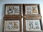 4 x leuke schilderij lijstjes met beren, Ophalen, Minder dan 50 cm, Zo goed als nieuw, Minder dan 50 cm