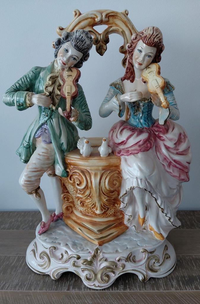 Groot beeld Italiaans porselein 54cm Capodimonte, Antiek en Kunst, Ophalen