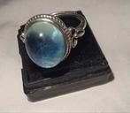 Aquamarijn ring verstelbaar, Sieraden, Tassen en Uiterlijk, Ringen, Ophalen of Verzenden, Zo goed als nieuw, 17 tot 18, Dame
