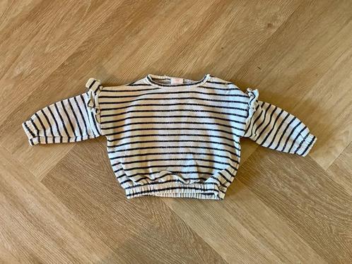 Gestreepte sweater / trui met volants, Hema, oversized, 68, Kinderen en Baby's, Babykleding | Maat 68, Zo goed als nieuw, Meisje