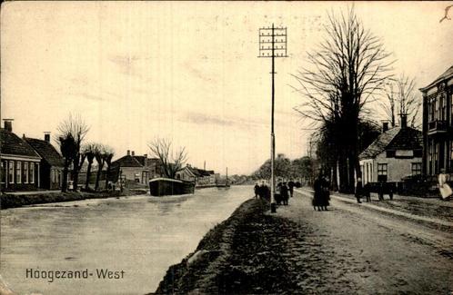Groningen - Hoogezand-West - Langs het water, Verzamelen, Ansichtkaarten | Nederland, Gelopen, Groningen, Voor 1920, Ophalen of Verzenden
