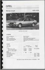 Opel Monza Coupe 1978-1979 specificaties en afstelgegevens, Auto diversen, Handleidingen en Instructieboekjes, Verzenden
