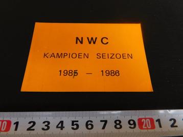 sticker NWC Kampioen 1985 - 1986  beschikbaar voor biedingen