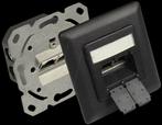 RJ45 socket, CAT.6, UP, deep black, Ophalen of Verzenden, Nieuw
