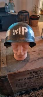 Us m1 frontseam MP helm, Verzamelen, Militaria | Tweede Wereldoorlog, Ophalen of Verzenden