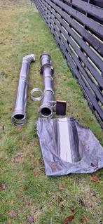 Kachel pijp dubbelwandig, Doe-het-zelf en Verbouw, Ophalen, Rvs, Minder dan 2 meter, 80 mm of meer