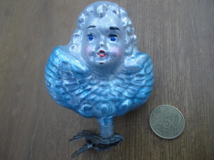 Mooie grote  glazen kerstbal engel op clip, Diversen, Kerst, Gebruikt, Ophalen of Verzenden