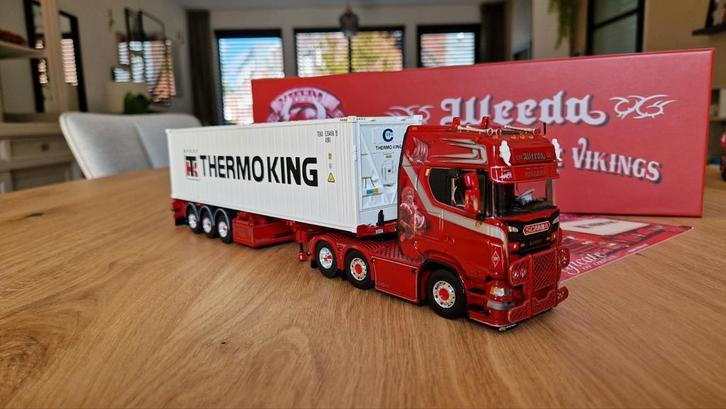 Tekno | Scania - Weeda Vikings, Hobby en Vrije tijd, Modelauto's | 1:50, Zo goed als nieuw, Bus of Vrachtwagen, Tekno, Ophalen of Verzenden