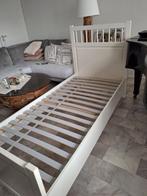 Wit bed met lattenbodem, Huis en Inrichting, Ophalen, Eenpersoons, Wit, Zo goed als nieuw
