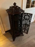 Antieke Gietijzeren Emaille Kolomkachel Vintage Kachel, Ophalen of Verzenden