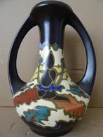 Elegante vintage vaas plateel vaas Bergen Belgique 26cm 1960, Overige kleuren, Aardewerk of Porselein, ?, Zo goed als nieuw