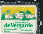 Sticker: Recreatieoord De Vergarde - Erichem, Ophalen of Verzenden, Zo goed als nieuw, Bedrijf of Vereniging