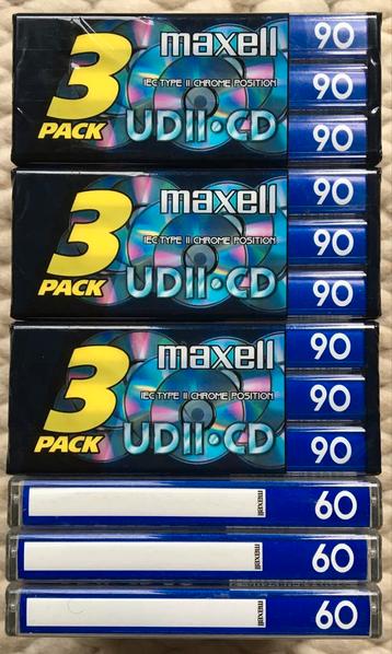 Maxell UDIICD60 + NOS UDII•CD90 cassettebandjes 12 cassettes