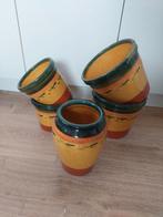 Aardewerk potten set, Tuin en Terras, Bloempotten, Rond, Binnen, Ophalen of Verzenden, Zo goed als nieuw
