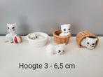 5 vintage / retro kattenbeeldjes / poezenbeeldjes / beeld, Ophalen of Verzenden, Zo goed als nieuw, Dier