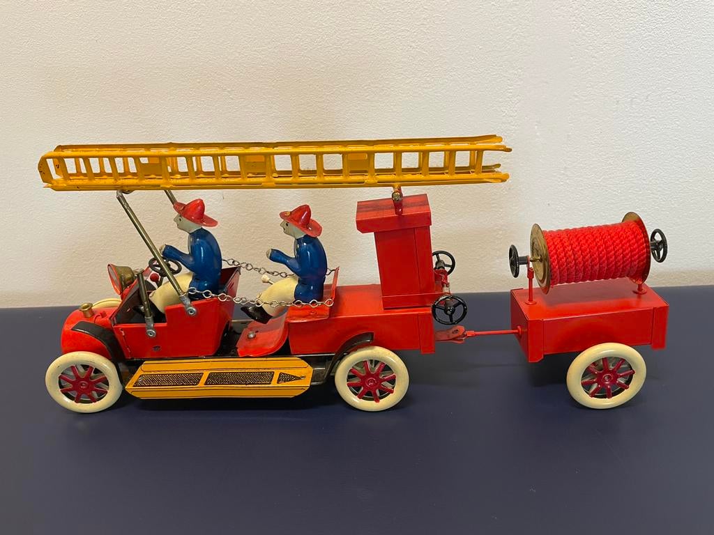 Brandweerauto van blik, Antiek en Kunst, Antiek | Speelgoed, Ophalen of Verzenden