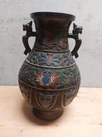 Vaas Cloisonné Brons Japan 36cm, Ophalen of Verzenden