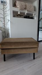 Stijlvolle poef in honinggele stof bepurehome rodeo, Huis en Inrichting, Ophalen, 50 tot 75 cm, Zo goed als nieuw, 75 tot 100 cm