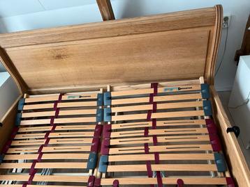 Massief Eiken Ledikant 160x200 (2x80 cm) elektrische bodem beschikbaar voor biedingen