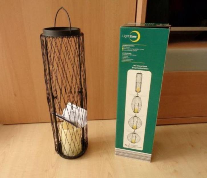 Buigbare draad lantaarn met led kaars voor binnen / buiten, Huis en Inrichting, Woonaccessoires | Kandelaars en Kaarsen, Nieuw
