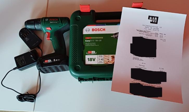 Bosch accuboormachine z.g.a.n. / 37,5%KORTING / 3jr garantie, Doe-het-zelf en Verbouw, Gereedschap | Boormachines, Zo goed als nieuw
