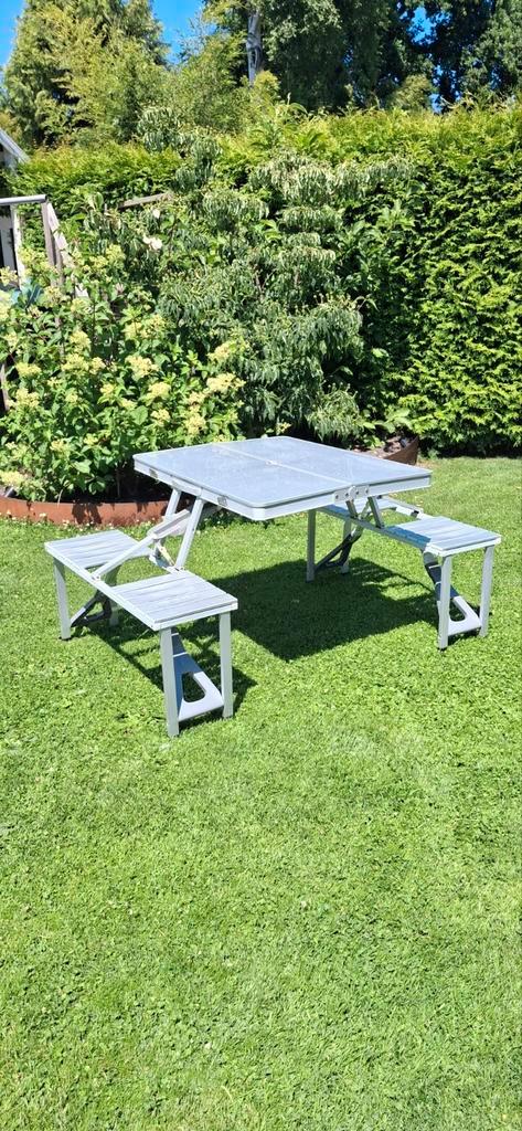 Bo-Camp Picknicktafel Inklapbaar, Caravans en Kamperen, Kampeermeubelen, Zo goed als nieuw, Campingtafel, Ophalen