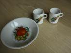 Vintage bekertjes villeroy & boch royco, diep bord fruit., Huis en Inrichting, Keuken | Servies, Keramiek, Overige typen, Ophalen of Verzenden