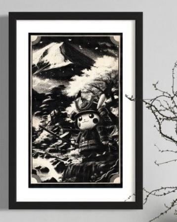 Kunstwerk Pikachu (Pokemon) Storm over Fuji beschikbaar voor biedingen