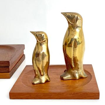 2 messing vintage design PINGUINS brass Mid Century retro beschikbaar voor biedingen