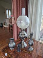 Antieke Tinnen Lamp met Kannetjes, Ophalen