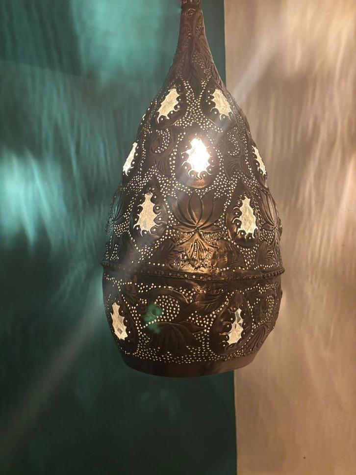 Zenza set 2 hanglampen verzilverd, Huis en Inrichting, Lampen | Hanglampen, Zo goed als nieuw, Minder dan 50 cm, Ophalen of Verzenden