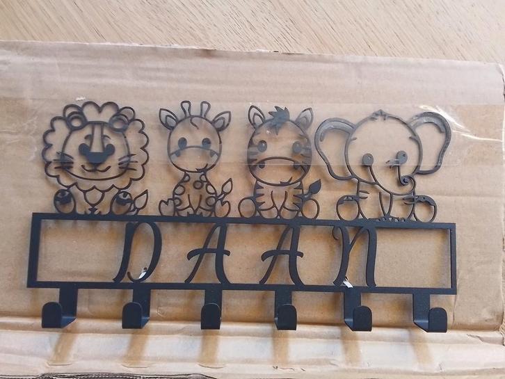 KINDER KAPSTOK JUNGLE "DAAN", Huis en Inrichting, Woonaccessoires | Kapstokken, Nieuw, Wandkapstok, Minder dan 100 cm, Metaal