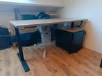 Verstelbaar bureau met ladekast en documentkast, Ophalen, In hoogte verstelbaar, Zo goed als nieuw, Stabureau