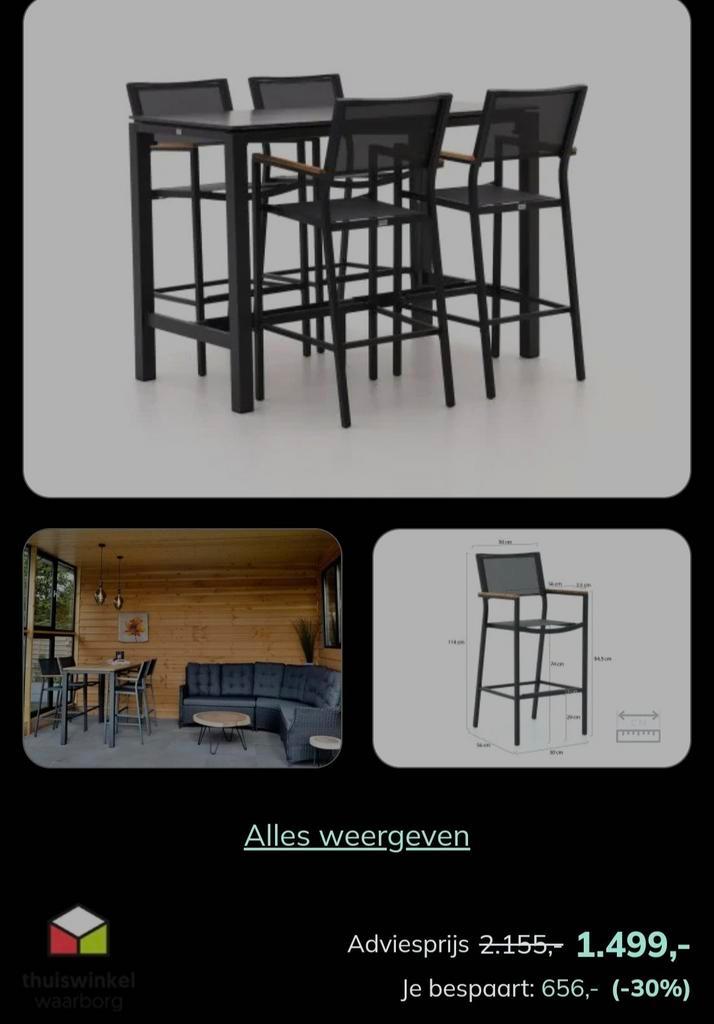 Barset Bellagio, Tuin en Terras, Tuinsets en Loungesets, Ophalen