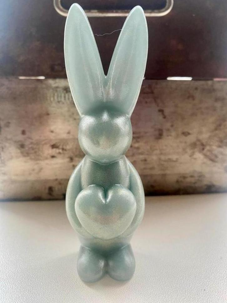 Epoxy Konijn - Blauw/Grijs, Verzamelen, Beelden en Beeldjes, Nieuw, Dier, Ophalen of Verzenden