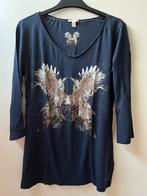 Maat L Esprit shirt blauw met print, Maat 38/40 (M), Blauw, Ophalen of Verzenden, Zo goed als nieuw