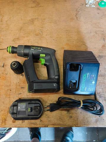 Festool CXS accuboormachine 10,8 v complete set met 2 accus beschikbaar voor biedingen