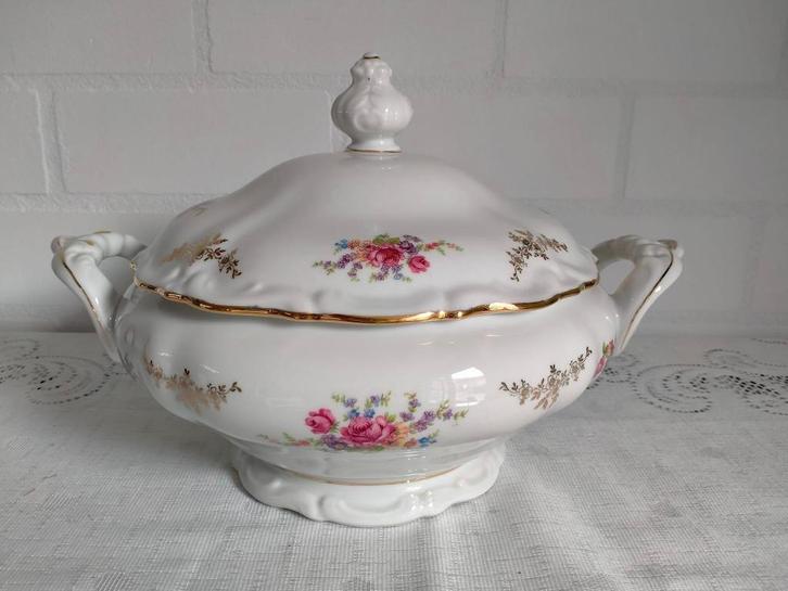 Gave soepterrine Bavaria  met bloemendecor, Antiek en Kunst, Antiek | Servies los, Ophalen of Verzenden