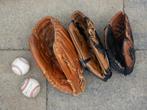 Setje van 3 handschoenen voor honkbal & softbal, Sport en Fitness, Honkbal en Softbal, Handschoen, Gebruikt, Ophalen, Honkbal