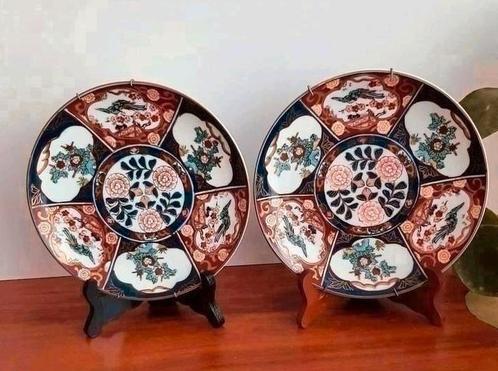 Paar vintage GOLD IMARI wandborden met ophangsysteem, Antiek en Kunst, Antiek | Wandborden en Tegels, Ophalen of Verzenden