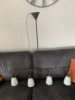 Hanglamp met 4 lampen + 1 bijpassende schemerlamp, Huis en Inrichting, Lampen | Hanglampen, Ophalen, Gebruikt, Metaal, Minder dan 50 cm