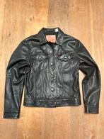 Levi Strauss Trucker Spijkerjack Leer Unisex Zwart S, Zwart, Ophalen of Verzenden, Zo goed als nieuw, Levi’s