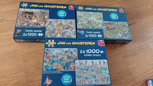Jan van haasteren 2x1000 stukjes, Hobby en Vrije tijd, Denksport en Puzzels, Zo goed als nieuw, Legpuzzel, 500 t/m 1500 stukjes